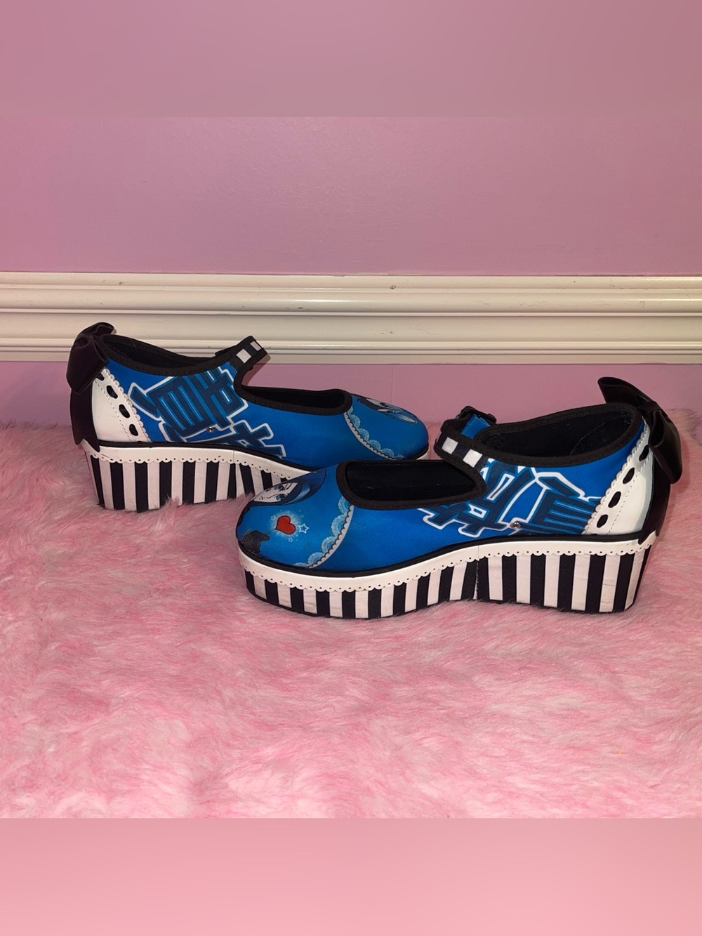 RARE Hot chocolate Design Alice In Wonderland flats Lolita Goth 8 Victorian - Picture 3 of 9